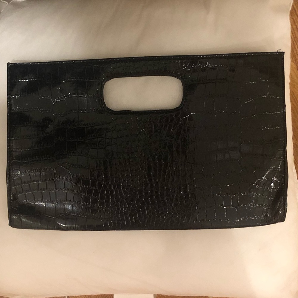 Giannini black faux croc chic purse